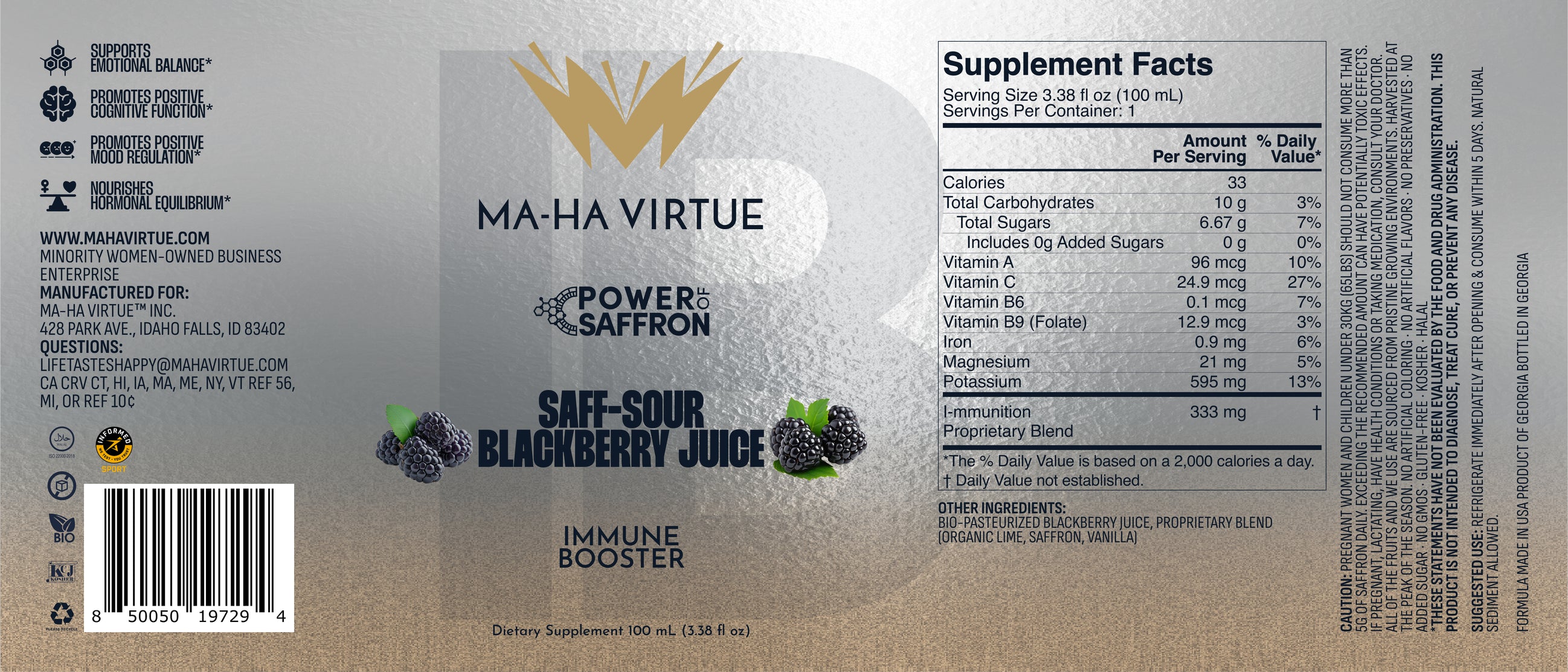 100 mL SAFF-SOUR Blackberry Juice