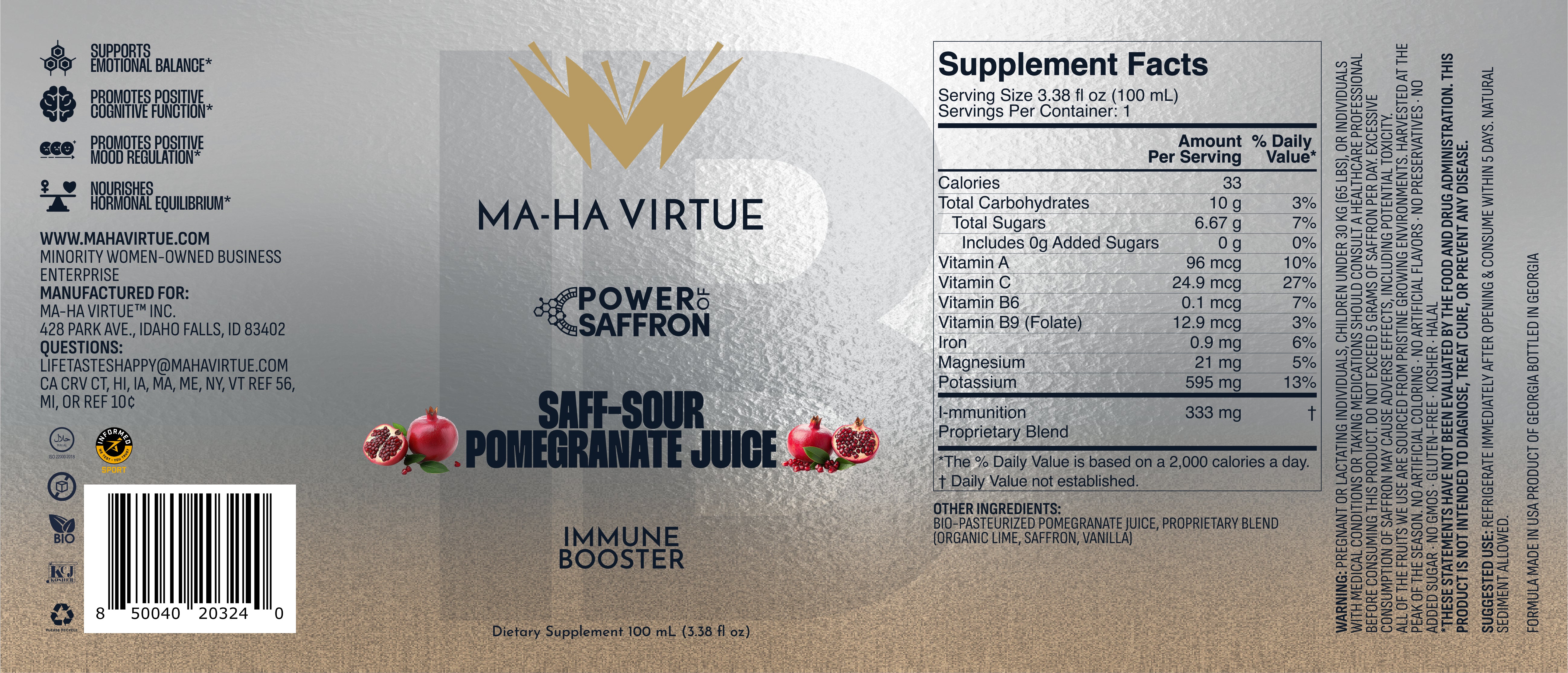 100 mL SAFF-SOUR Pomegranate Juice