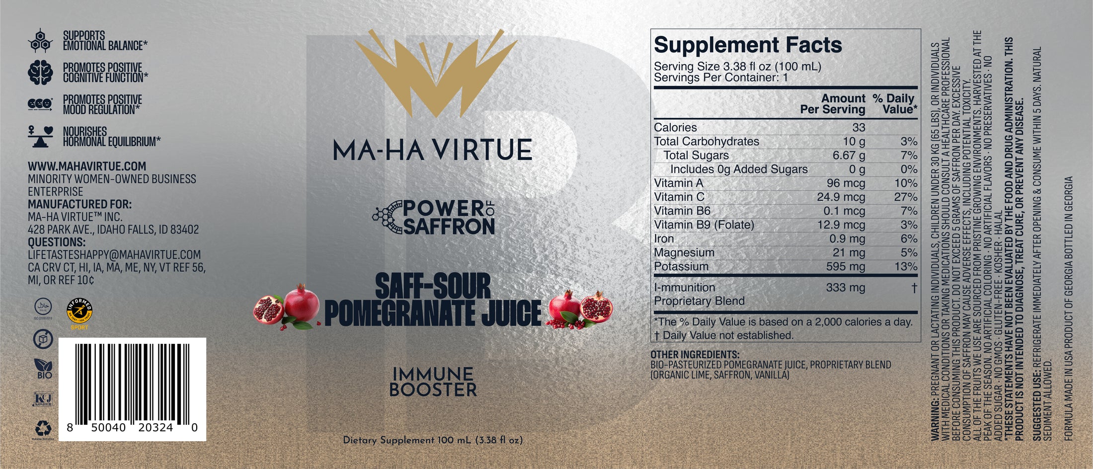 100 mL SAFF-SOUR Pomegranate Juice
