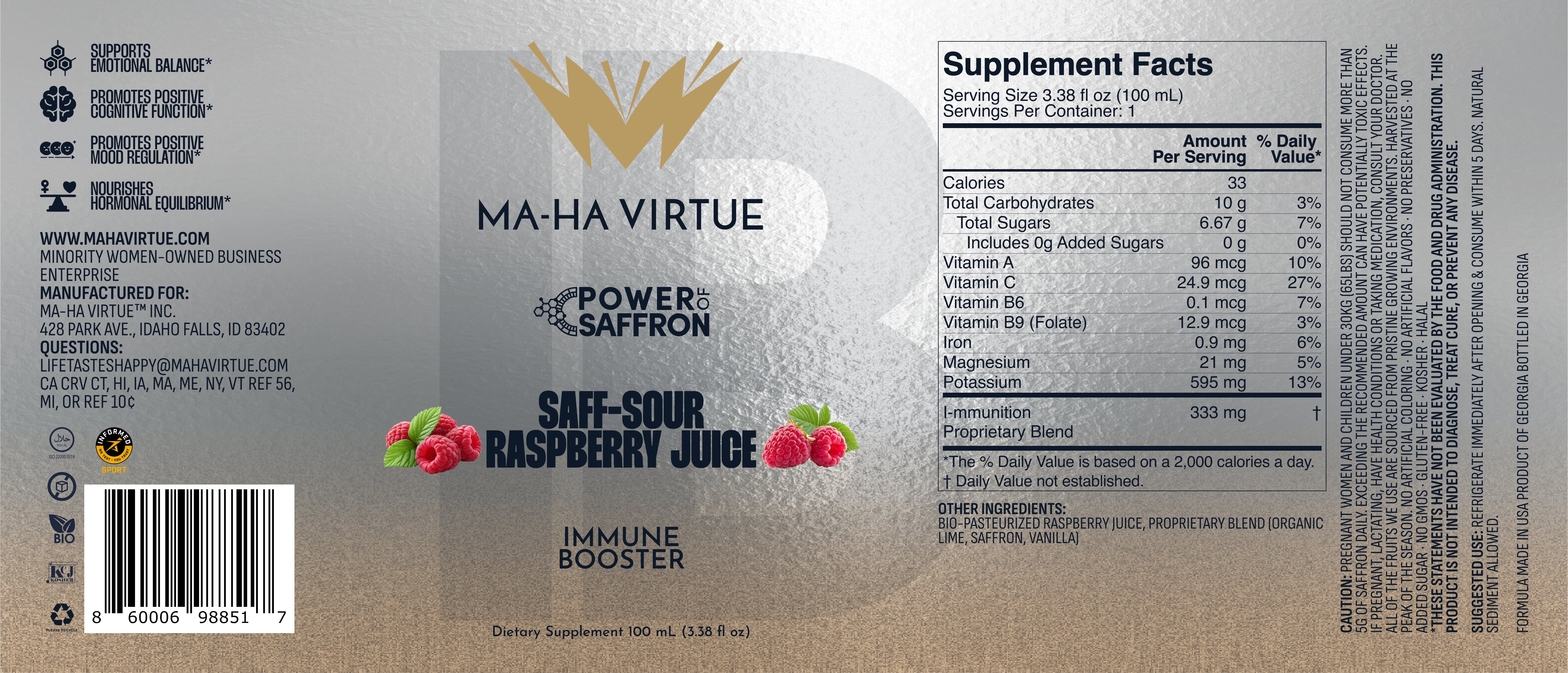 100 mL SAFF-SOUR Raspberry Juice