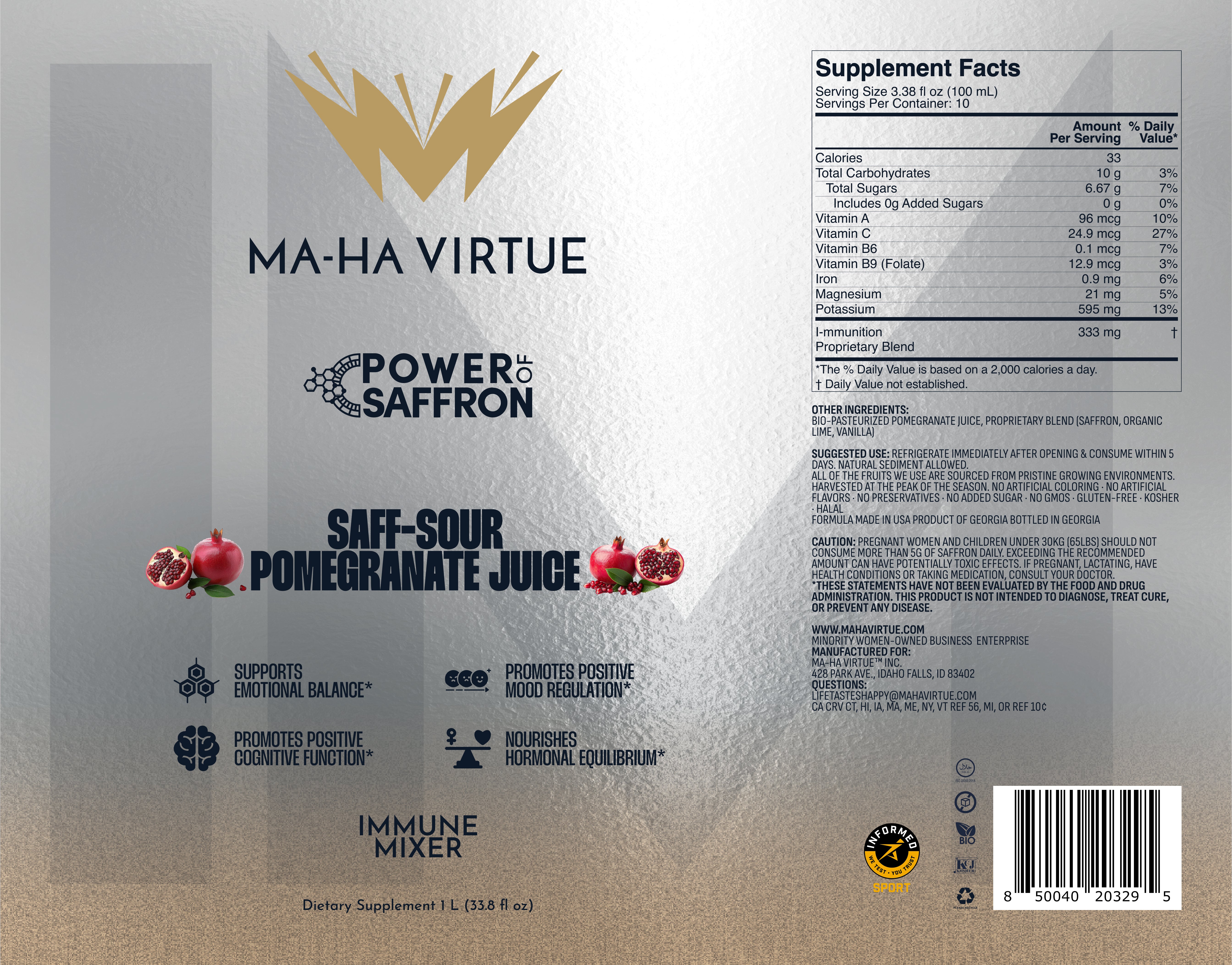 1 L SAFF-SOUR Pomegranate Juice