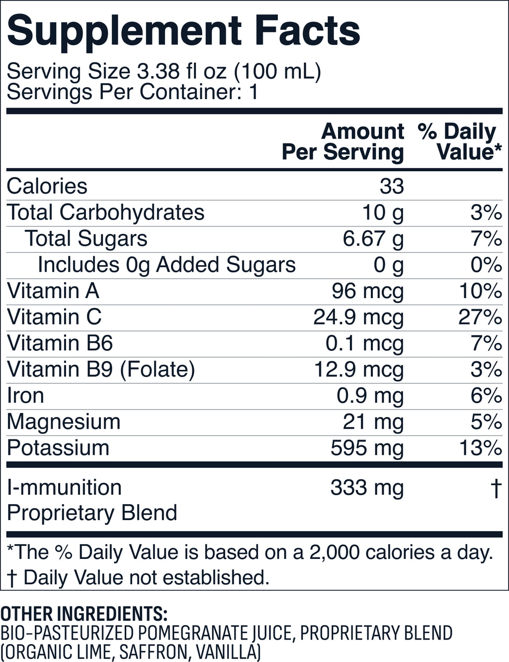 Pomegranate I-MMUNITION Vitro Juice (250mL, The IV™)