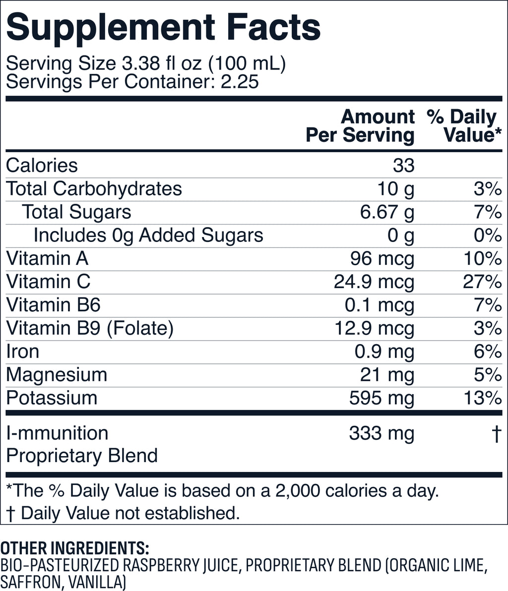Raspberry I-MMUNITION Vitro Juice (250mL, The IV™)