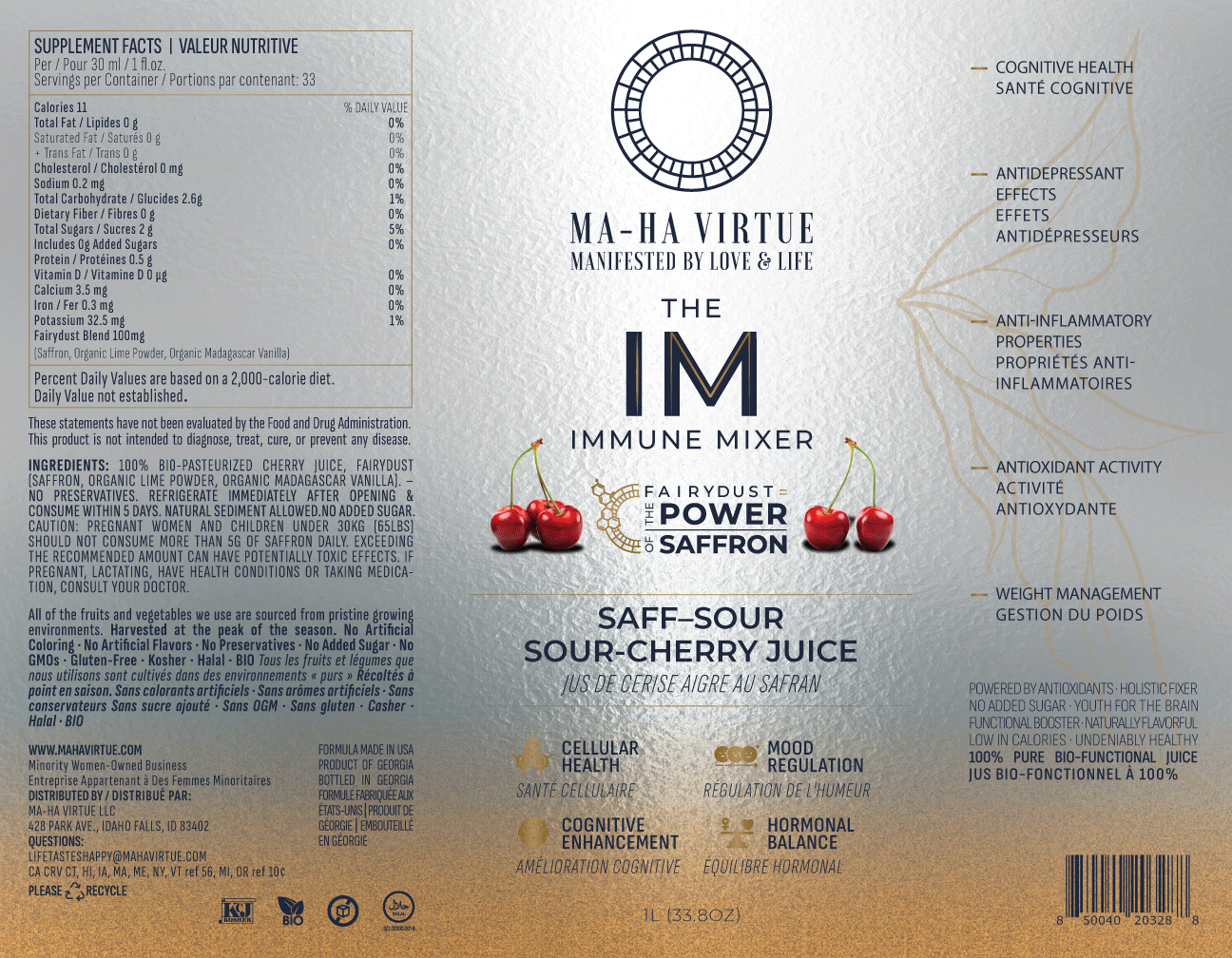 Sour Cherry I-MMUNITION Mixer Juice (1L, The IM™)