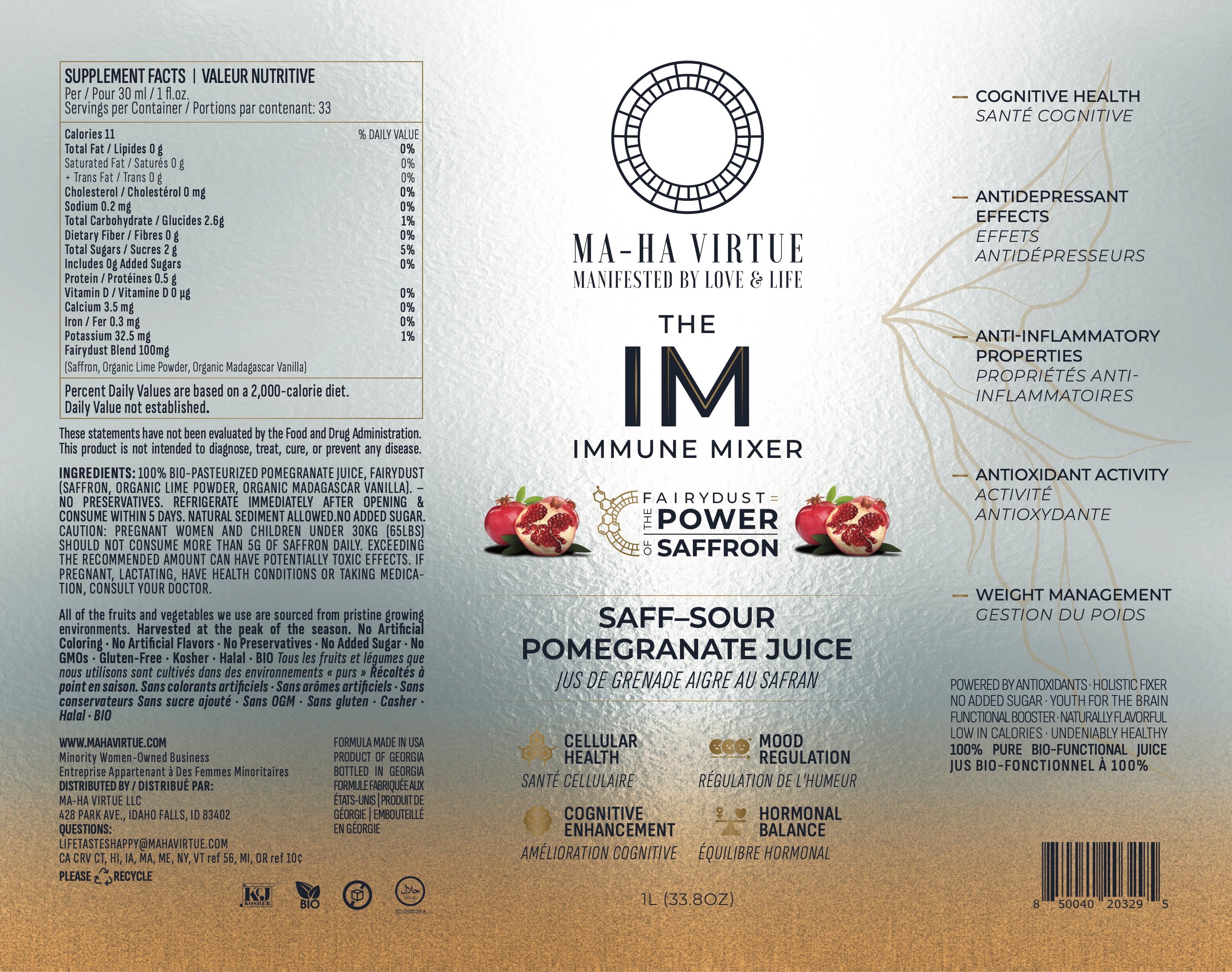 Pomegranate I-MMUNITION Mixer Juice (1L, The IM™) 6pack