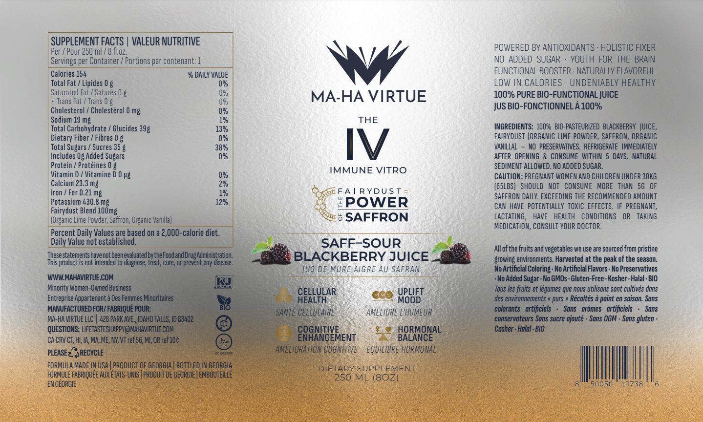 THE IV "FUNCTIONAL LUXURY SAFF-SOUR BLACKBERRY FAIRY JUICE 250ML"