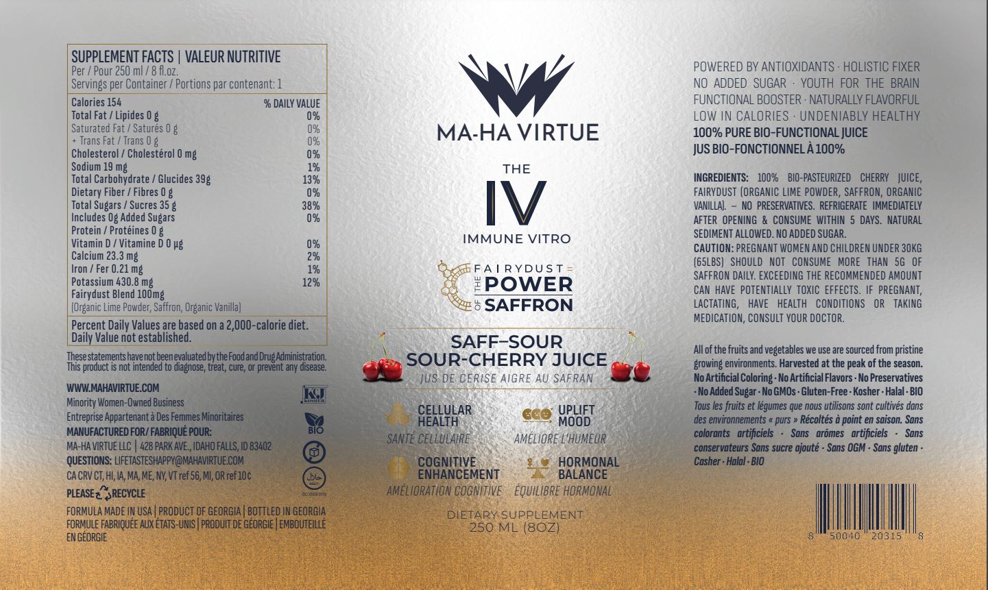 THE IV "FUNCTIONAL LUXURY SAFF-SOUR SOUR-CHERRY FAIRY JUICE 250ML"